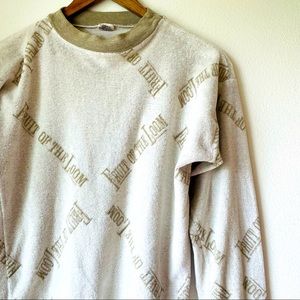 Vintage Fruit of the Loom crew terry cloth sweatshirt size M